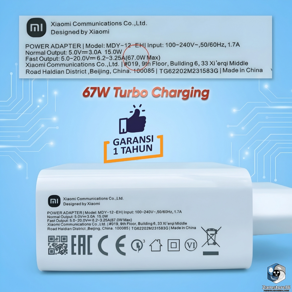 [ ASLI ] ORIGINAL Charger FOR Poco M6 Pro Original 67W Casan Turbo Charging MAX 67 WATT