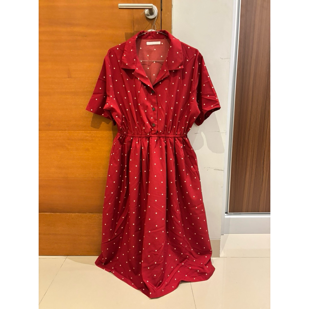 Dress Polkadot Merah Spinns