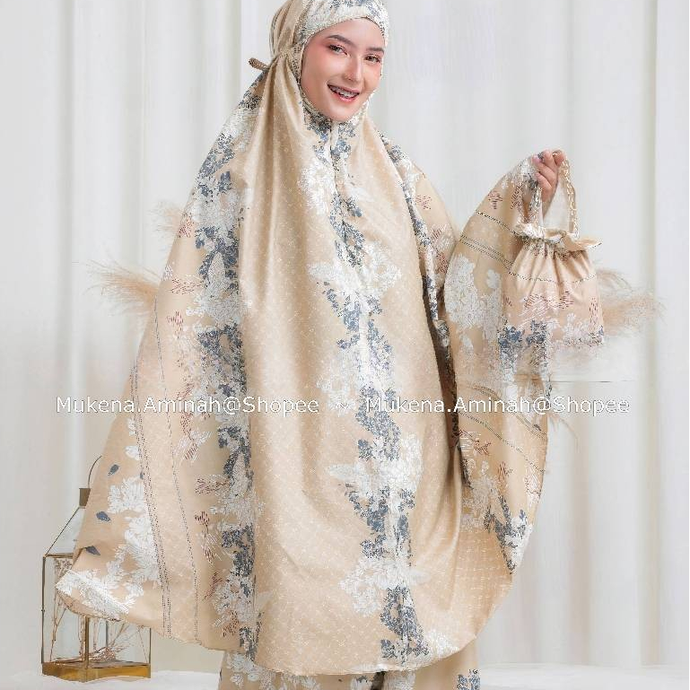 MUKENA DEWASA AZURA HASYA 2IN1 RESLETING TRAVEL KATUN MOTIF