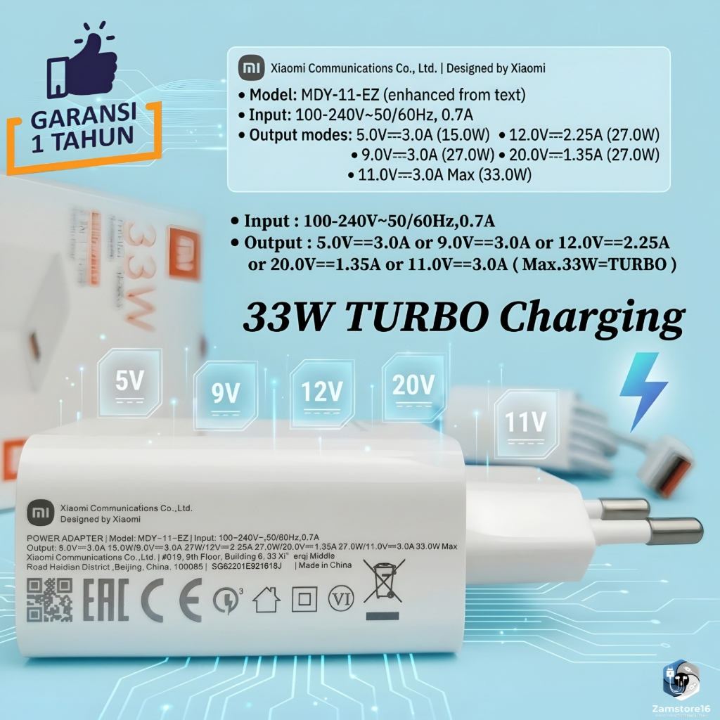 [ ASLI ] Sett Original Charger For Xiaomi Redmi Note 10 Pro Max , Redmi Note 10S , Redmi Note 10 Cas