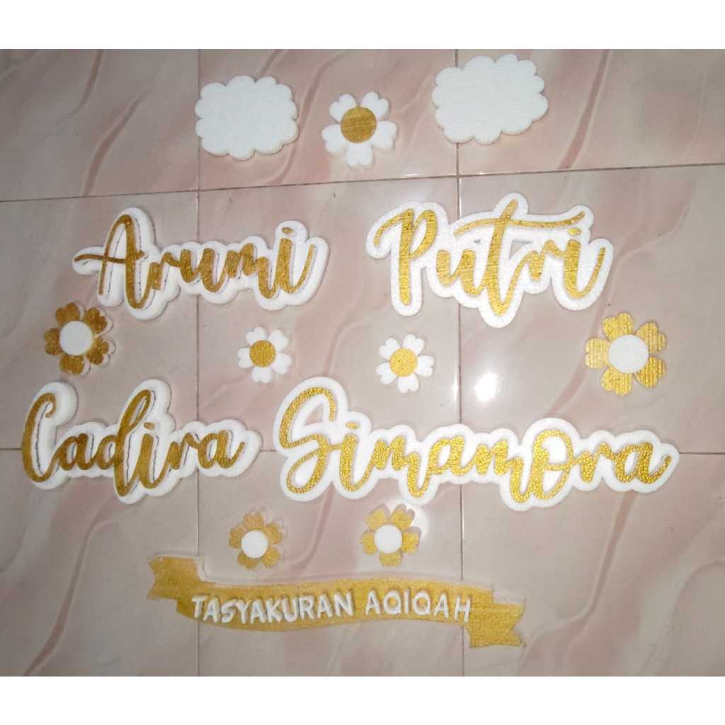 Huruf Timbul Gabus / Styrofoam – Tulisan Nama Dekorasi