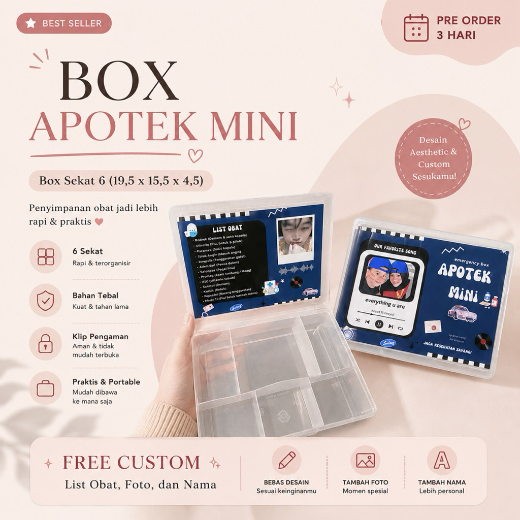 Veluna.gift || Custom Box Apotek mini || Hampers apotek mini || Custom box