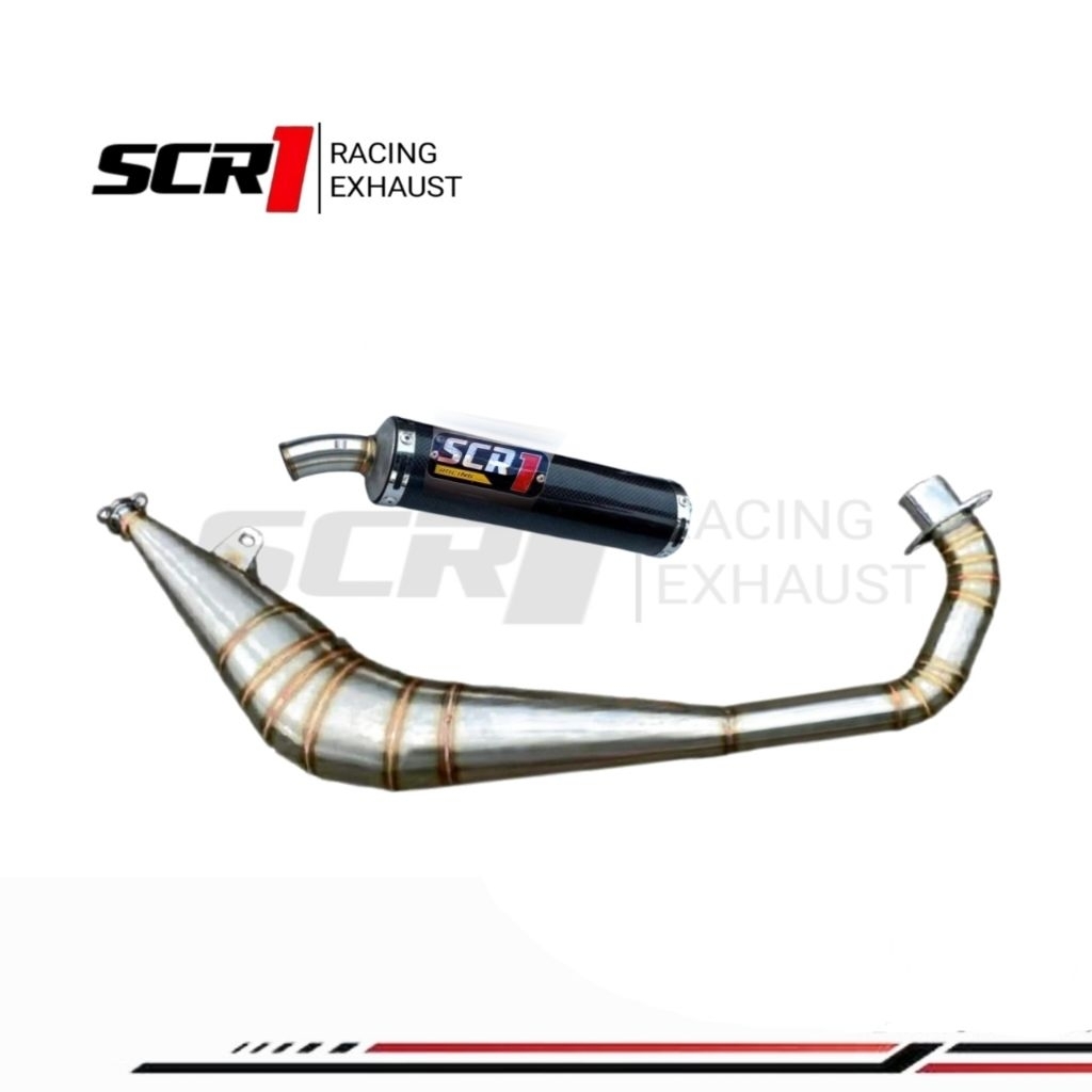 Knalpot Satria 2TAK RGV RGX RGS Bm POWER Original SCR1 RACING Black series