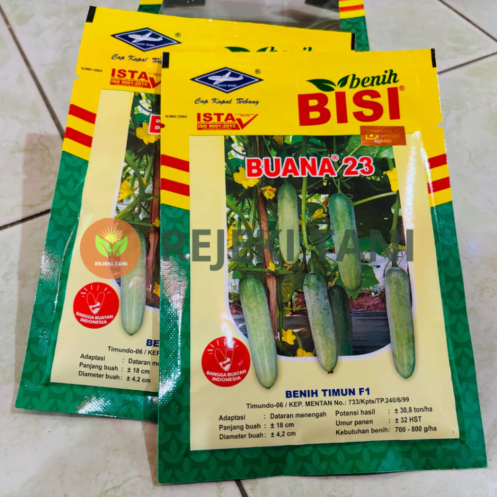 Benih biji timun lalap BuANA 23 Cap Kapal Terbang 20 gram terbaru