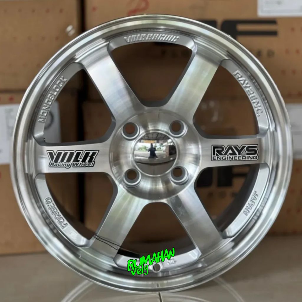 velg TE37 FLOW FORMING r15 lebar 6,5 pcd 4x100 ET 42 mobil ring 15 pnp mobil agya ayla swift fronx b