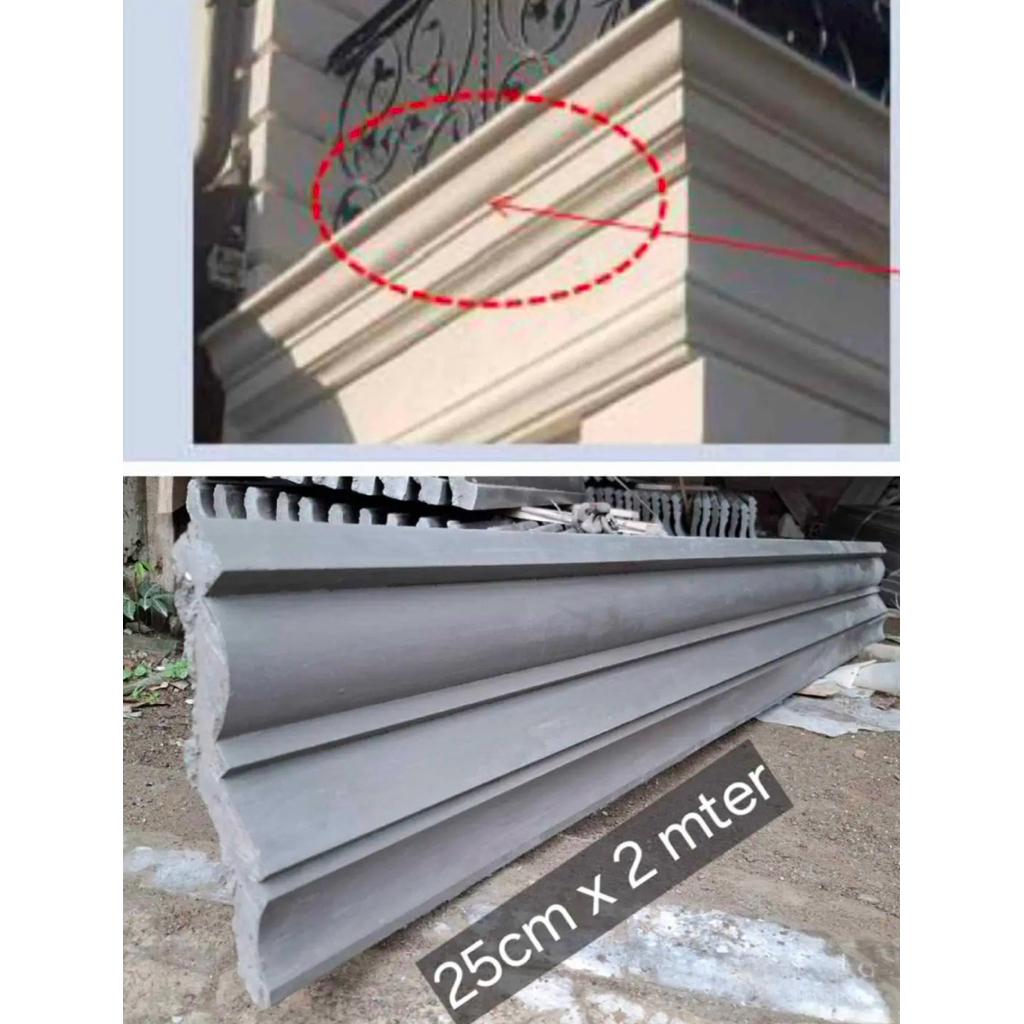 LIPRO BETON - Lisplang profil beton - Lis beton tempel - Lis profil beton - Lisplang beton Atap Ruma