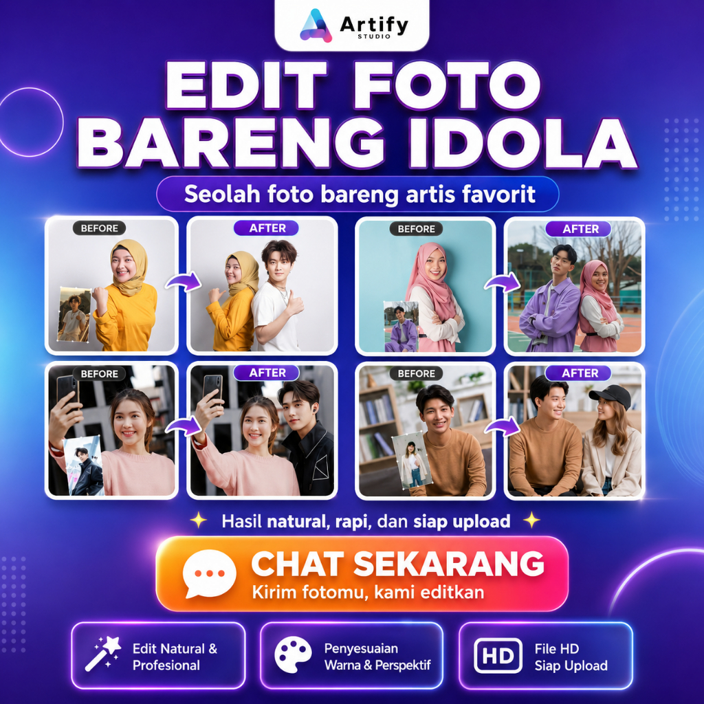 Jasa Edit Foto Bareng Idol Kpop Artis | Edit Foto Couple Natural & Realistis