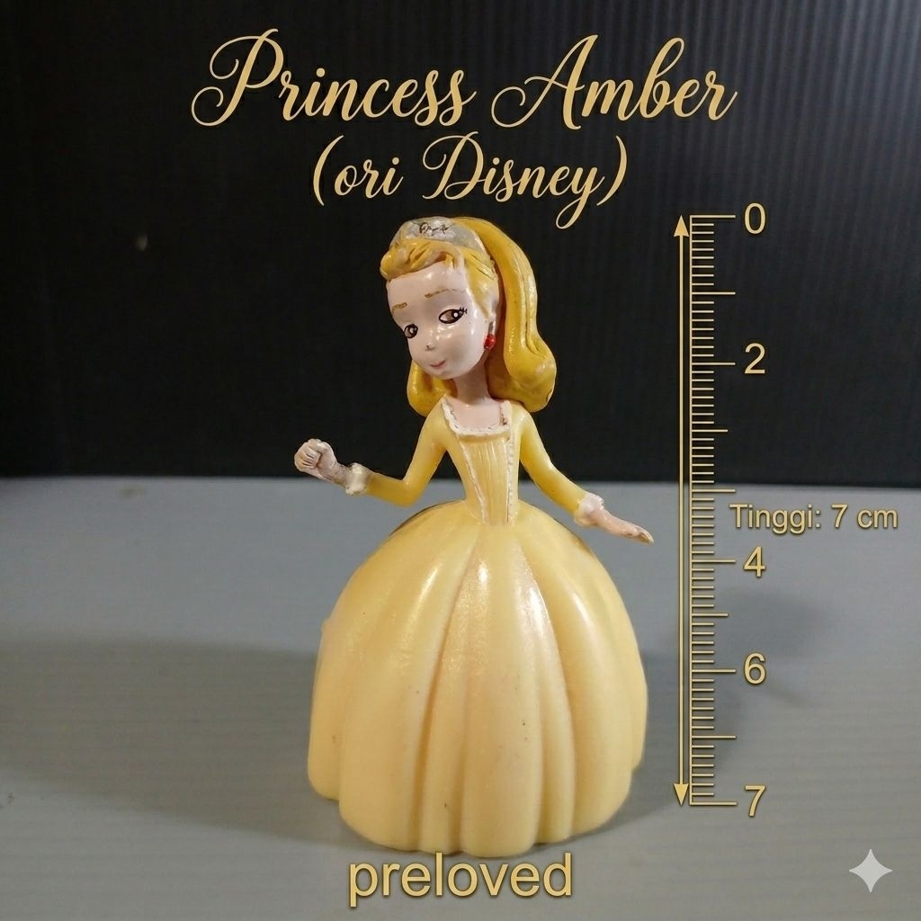 Figure Karet ORI Disney, Princess Amber Film Sofia the first (bekas)