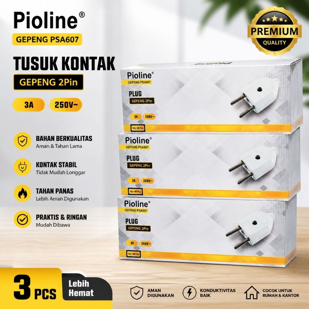 STEKER GEPENG PIOLINE (harga 1pack isi 48pcs)