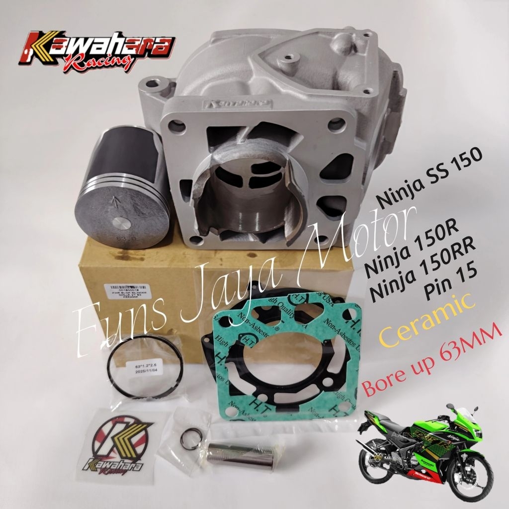 Blok seher/Cylinder Blok set Kawahara ceramic pin 15 59mm 63mm Ninja 150 Ninja 150RR Ninja ss150 Nin