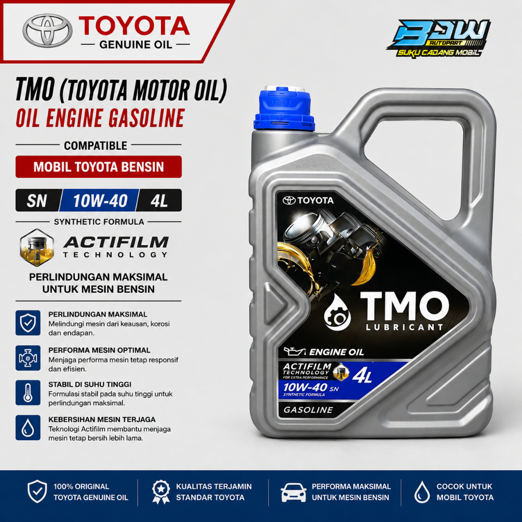 Oli Mesin Toyota TMO 10W40 SN 4 Liter Oli Mobil Bensin Avanza Xenia Rush Yaris Original