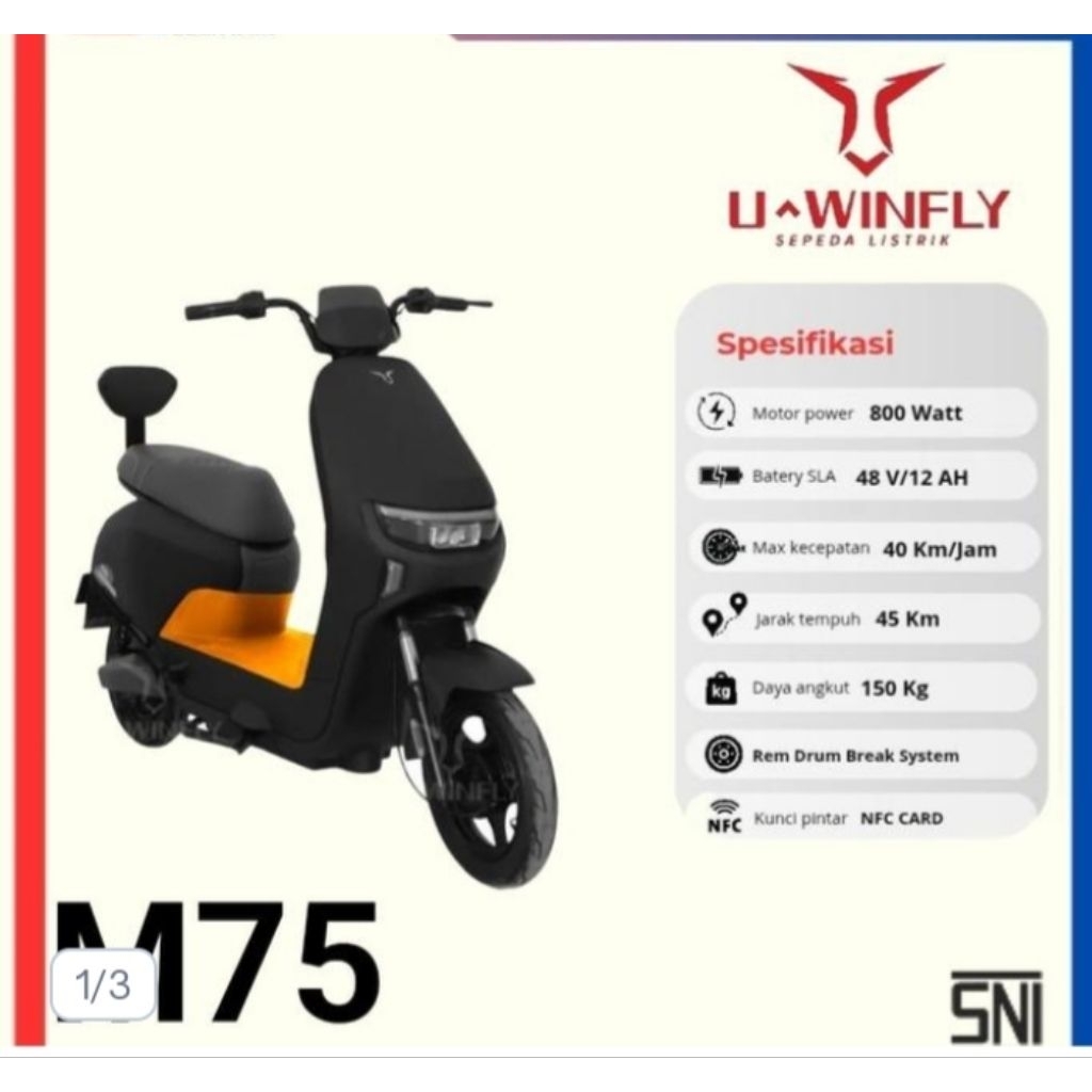 sepeda listrik uwinfly M75 - rasakan teknologi listrik yang canggih