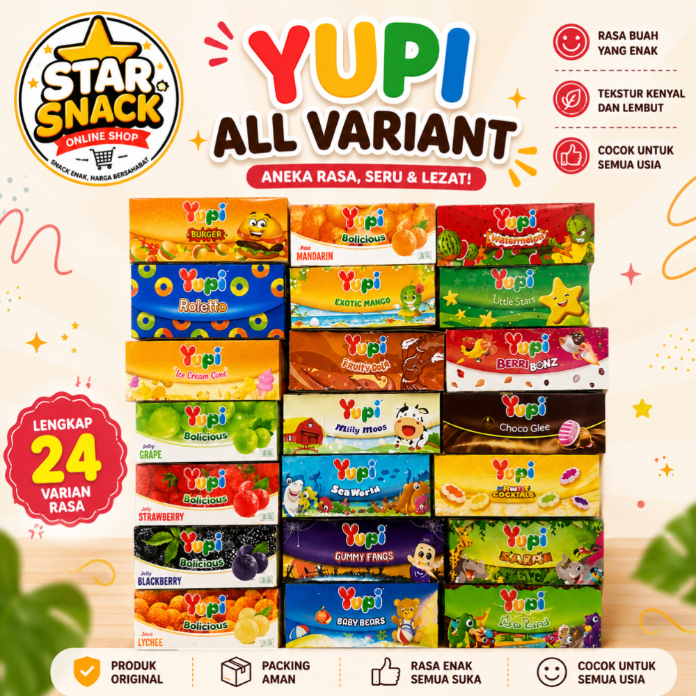 Permen Yupi Aneka Rasa Lengkap Mix | Permen Jelly Warna Warni Murah Ecer Grosir