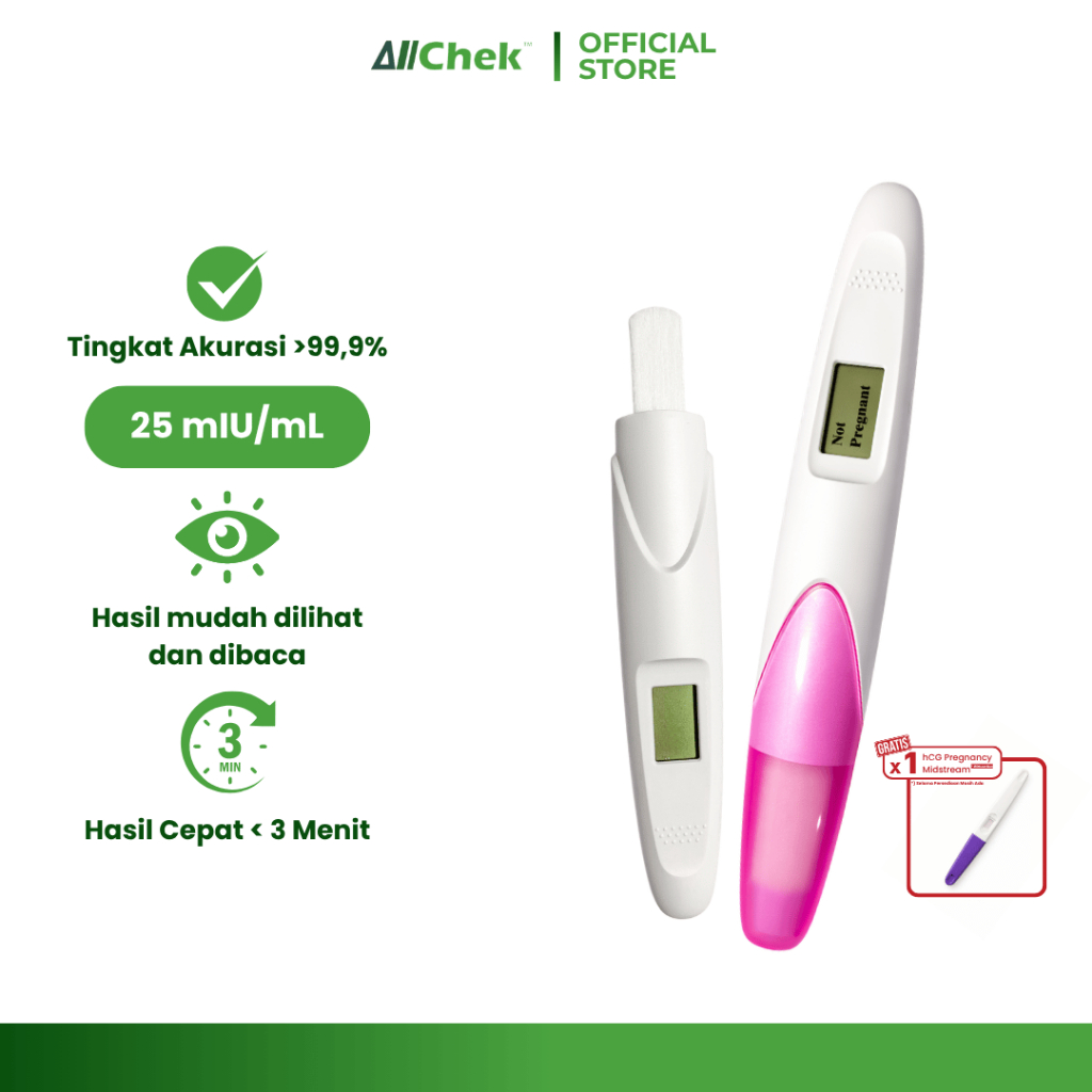 Allchek Test Pack Kehamilan Digital 25mIU Pregency Test Akurat Sensitif