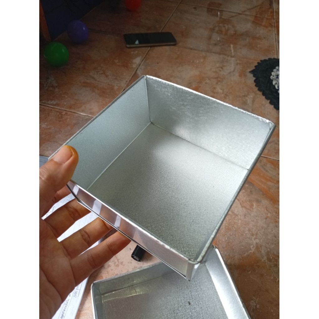 Loyang Kotak Loyang Kue 12x12x6cm, bahan Galvalum Tebal