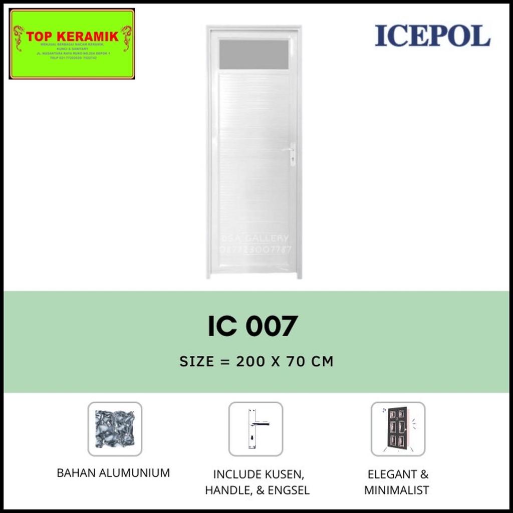 Pintu Kamar Mandi Aluminium Icepol IC-007 Putih
