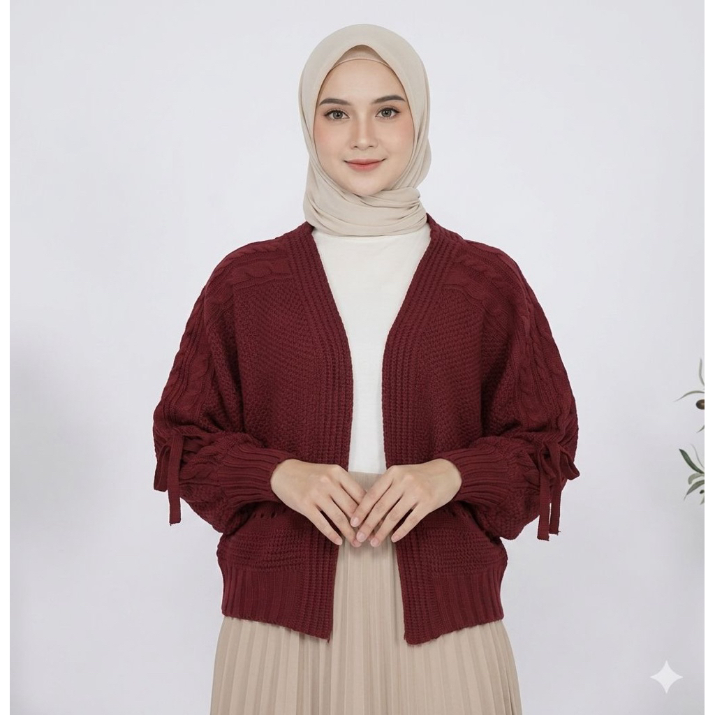 Kardigan Rajut Wanita Oversize Premium / Cardigan Knit Batwing Import / Outer Rajut Tebal Premium