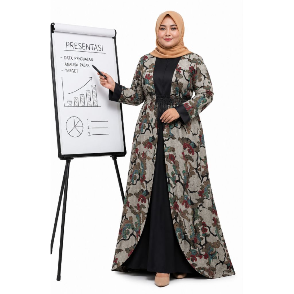 GAMIS BATIK ABU-ABU JUMBO BATIK WANITA MUSLIMAH WARNA ABU-ABU SIZE M L XL XXL