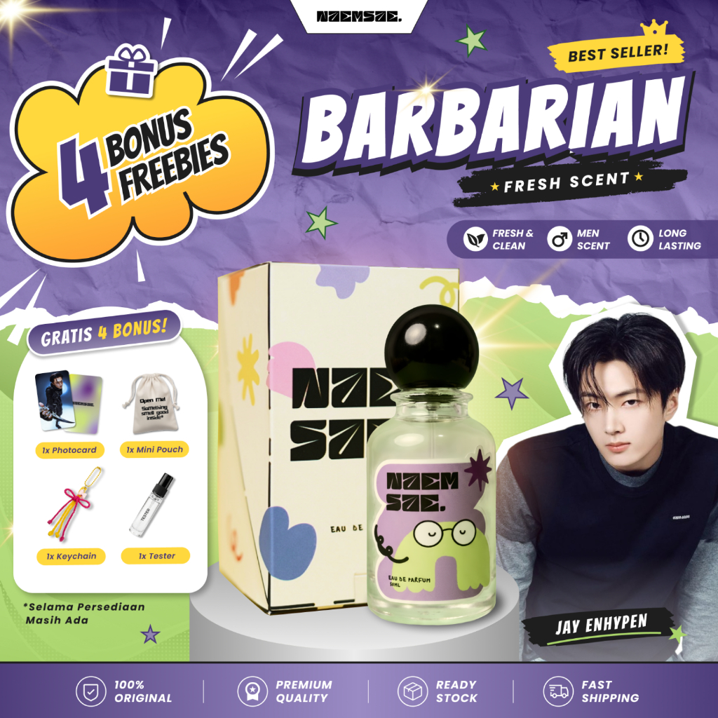 [BONUS 4 FREEBIES] Parfum Jay Enhypen BARBARIAN By Naemsae - Aroma Sporty & Maskulin