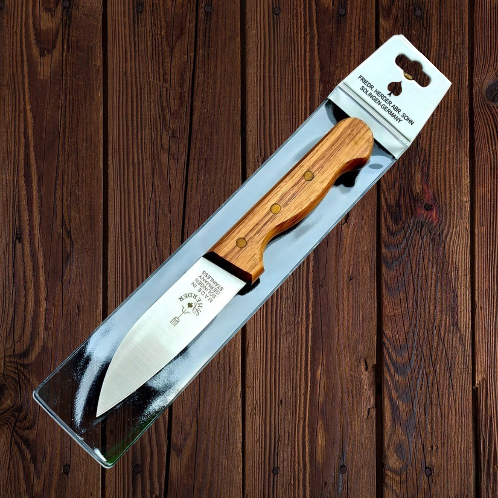 Friedr Herder Solingen Utility Knife Art 0374 Walnut - Pisau Outdoor Stainless Steel Original Jerman