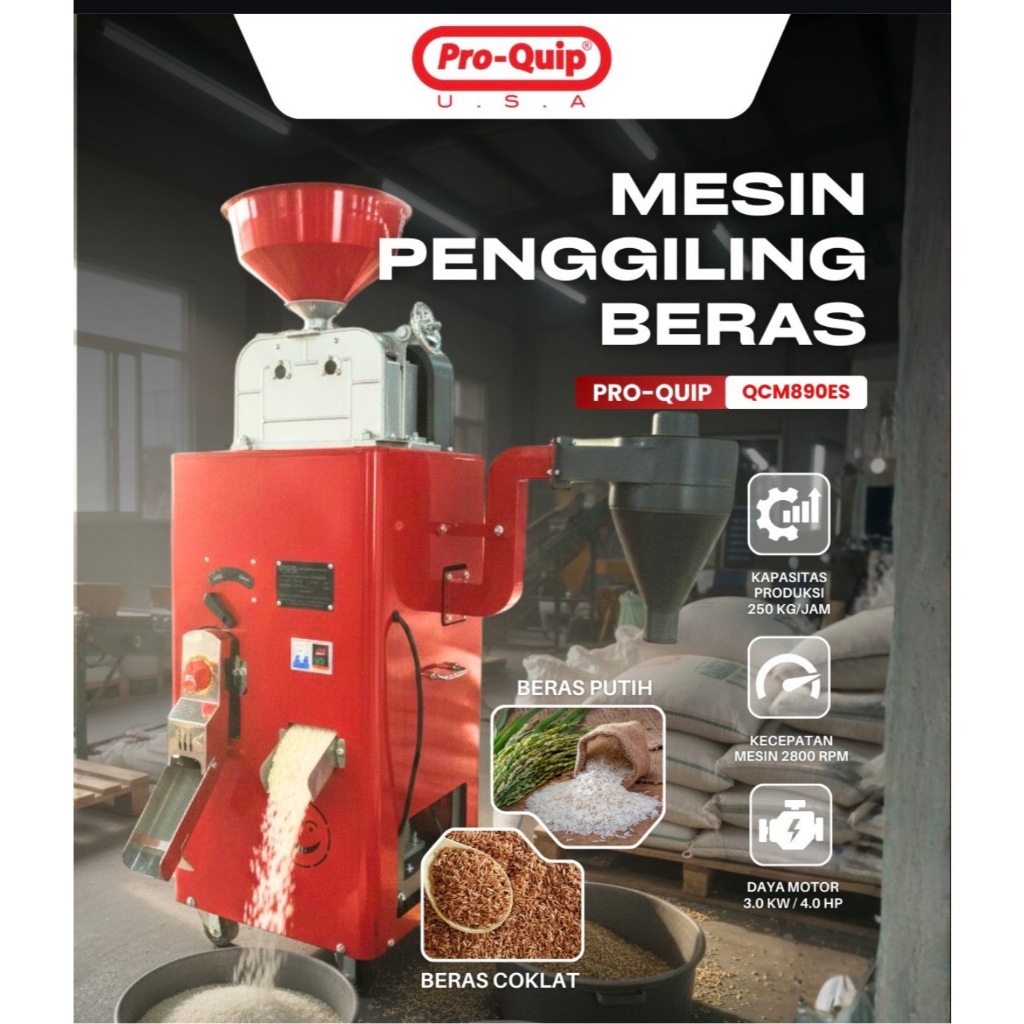 Mesin Penggiling Beras Mesin Poles Padi Proquip QCM 890 ES