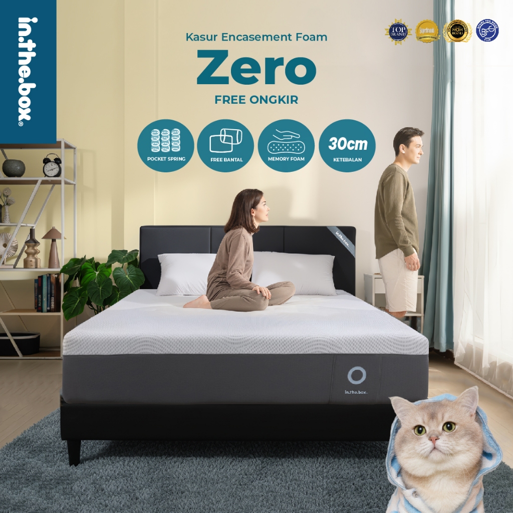 INTHEBOX Zero Kasur Spring Bed - GRATIS Bantal | Kasur Ukuran 90x200, 100x200, 120x200, 140x200, 160