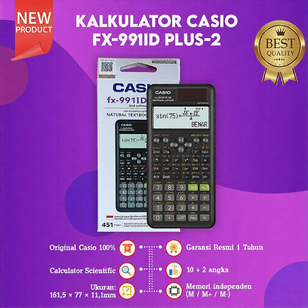 FixPrint ORIGINAL Casio FX 991ID PLUS-2 Calculator Scientific Ilmiah