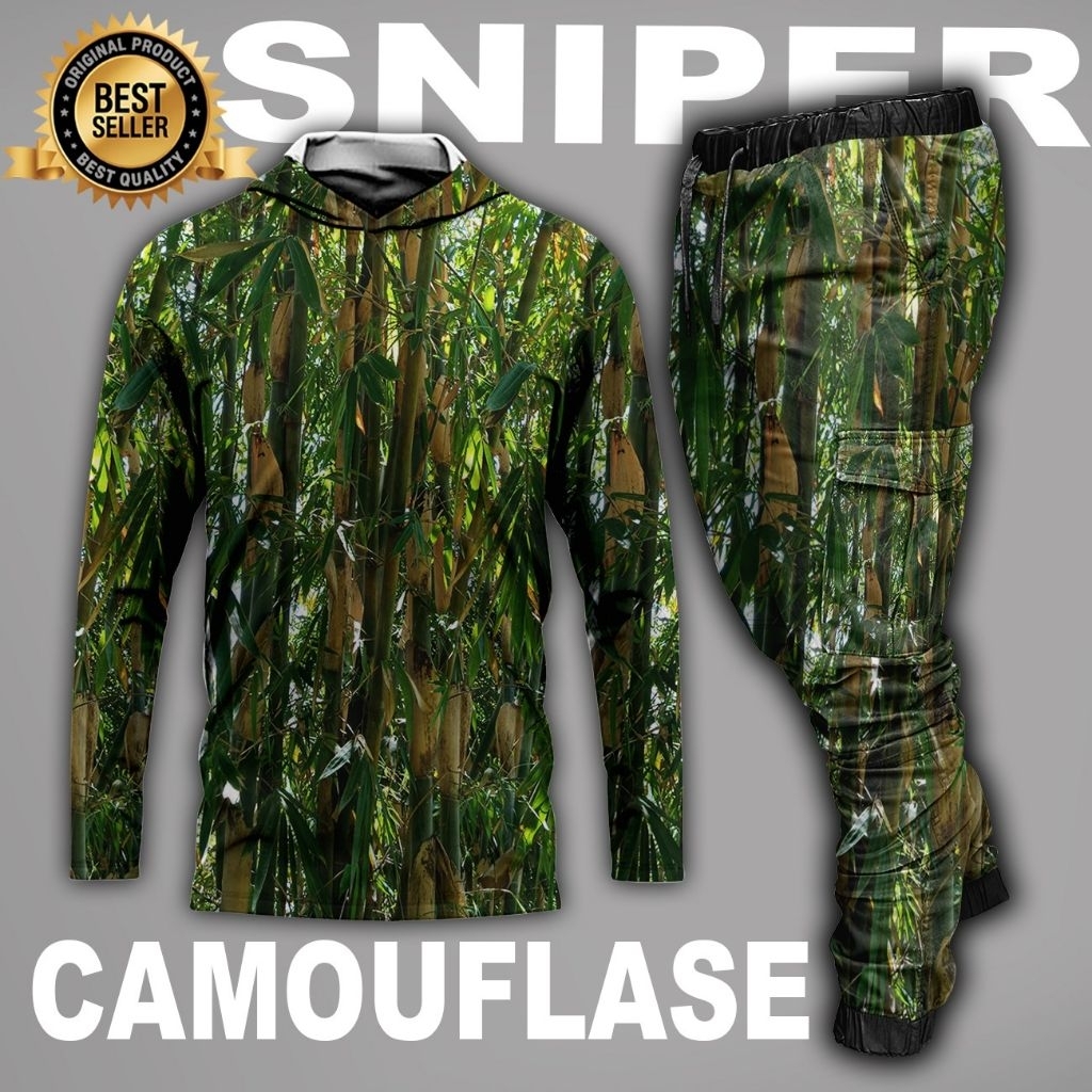 setelan baju camo/setelan pakaian berburu/set camo hunting/set pakaian berburu