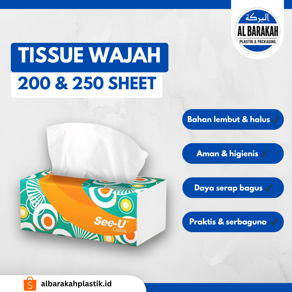 See-U Facial Tissue Classic Tisu Wajah 200 Sheet & 250 Sheet | Al Barakah Plastik