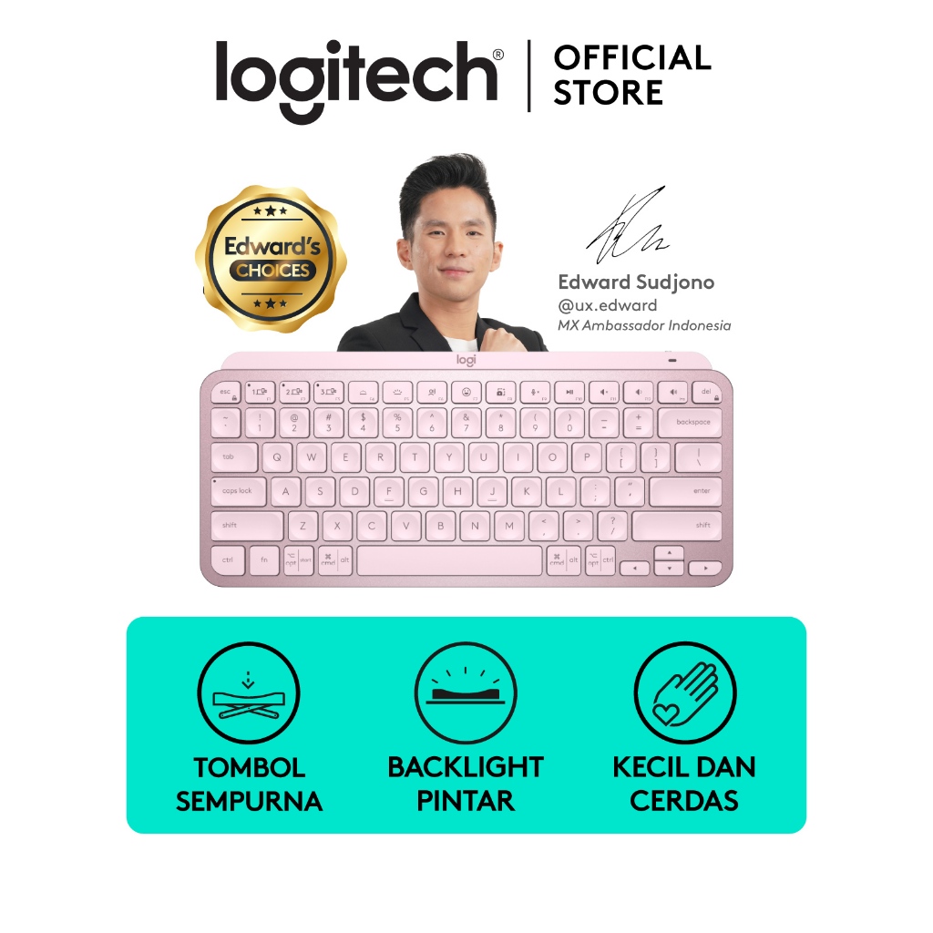 Logitech MX Keys Mini Keyboard Wireless Bluetooth Minimalist Backlit Illuminated for Power Users Win