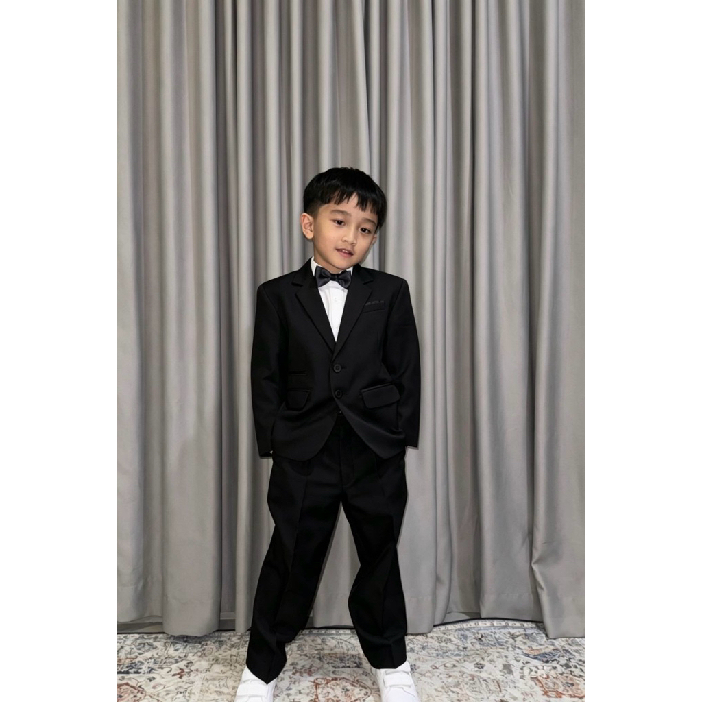 MAZUDA - SETELAN JAS ANAK - HITAM- JAS WISUDA ANAK- SETELAN FORMAL ANAK - JAS ANAK USIA 0-13 TAHUN