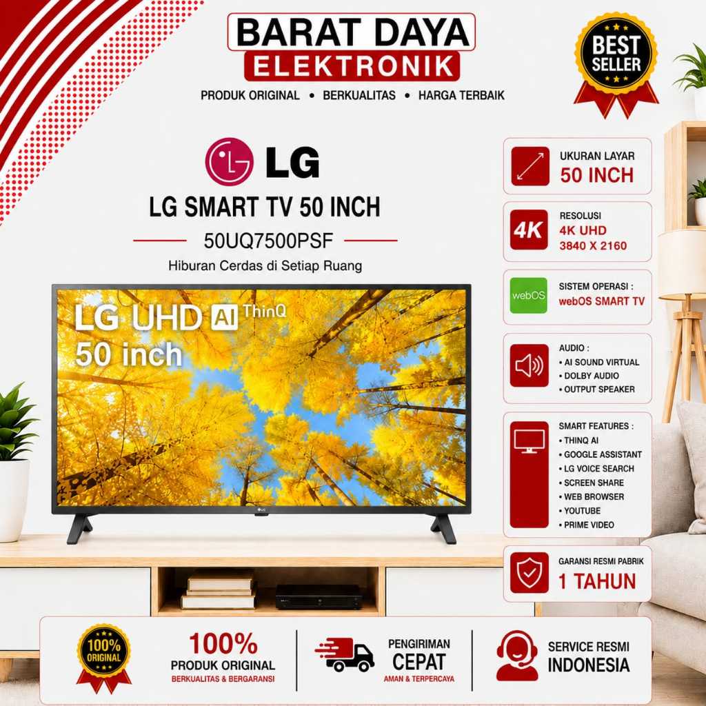 LG 50UQ7500PSF LED SMART TV 50 INCH UHD 4K HDR 50UQ7500 LED LG SMART 50 INCHI