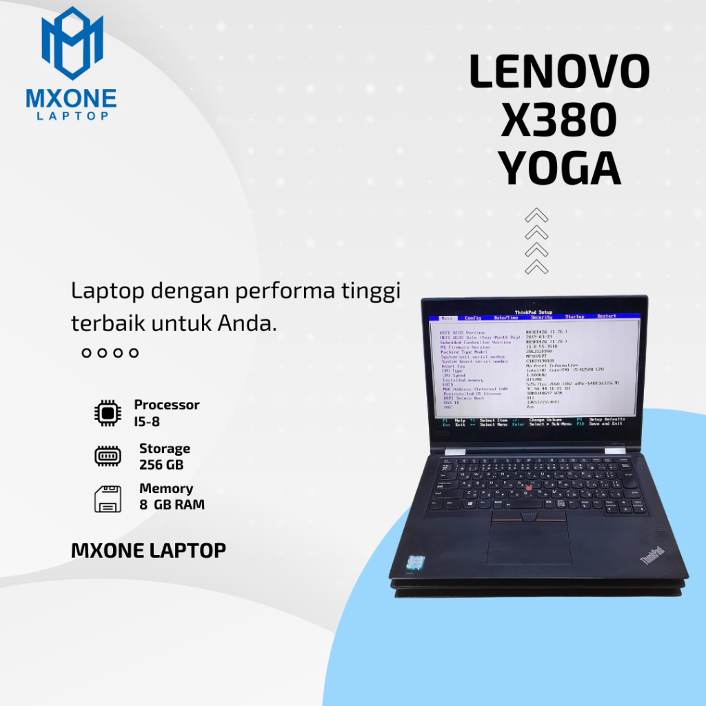 Kualitas Spek Tinggi Laptop Lenovo Yoga X380 i7 Gen 8th Touchscreen Ram 8GB/ SSD 256 - Bisa Dilipat 