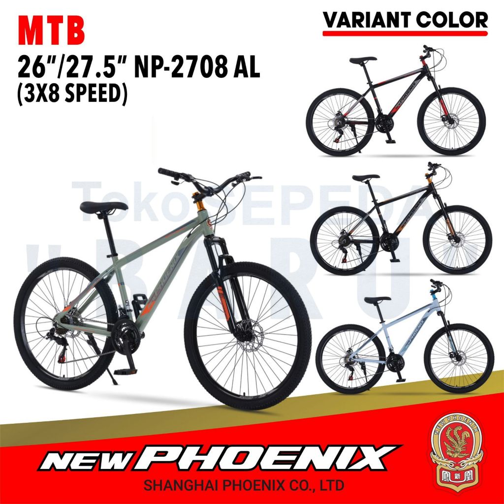 TB - Sepeda MTB NEW PHOENIX NP2708 Aluminium Ukuran 26 Inch