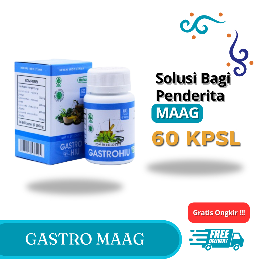 GASTRO - Kapsul Gastro Maag HIU Mengobati Sakit Lambung isi 60 Kapsul