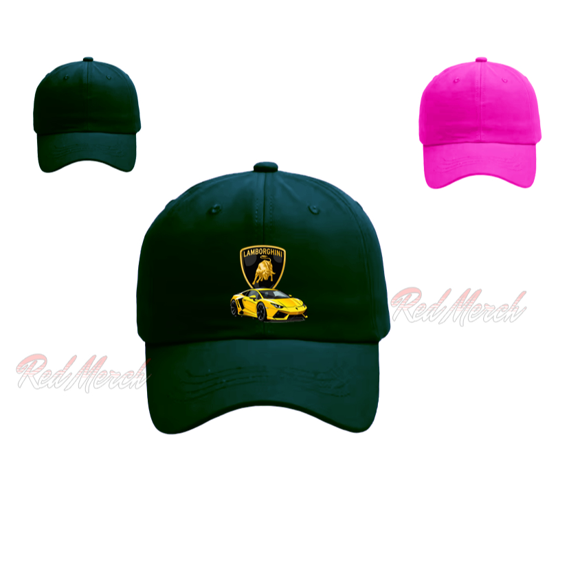 Topi anak custome basedball cap Gambar mobil lamborghini type unisex