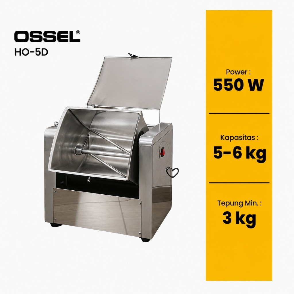 OSSEL Mixer Adonan Horizontal 5 kg HO5D Dough MIXER HO-5D -OSSEL
