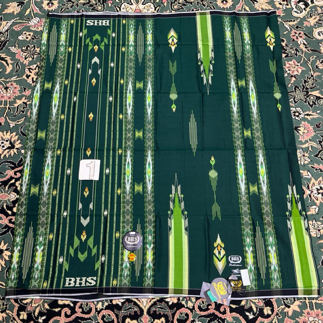 SARUNG BHS MASTERPIECE GOLD SDI 1 MS MESRES SUTRA SONGKET DIAGONAL IKAT HIJAU