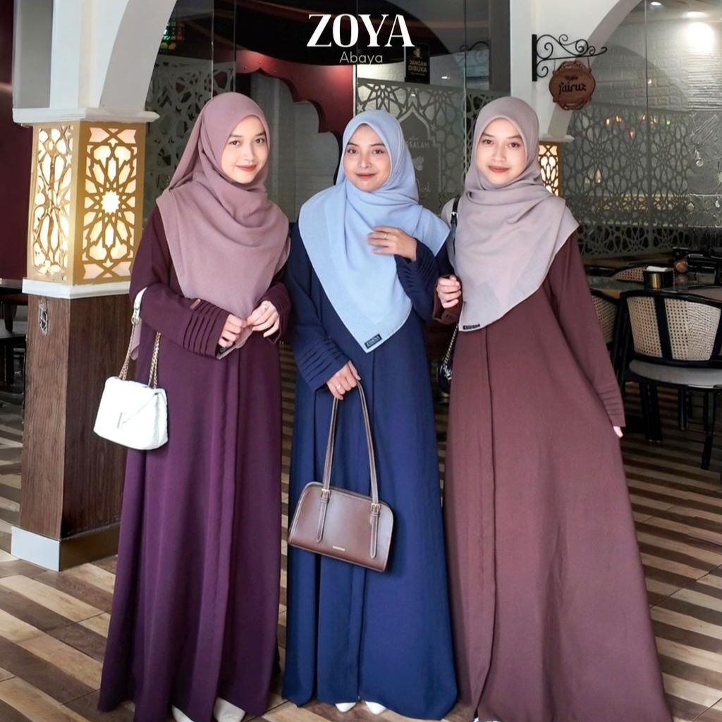 ZAYENA - Zoya Abaya Polos Anti UV Adem Lembut