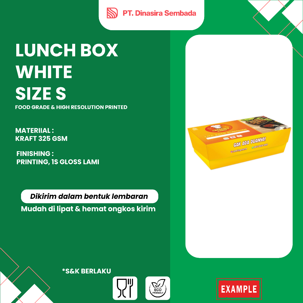 Lunch Box Kraft Size S 325 GSM | Custom Printing Box Makanan Eco Friendly Batam