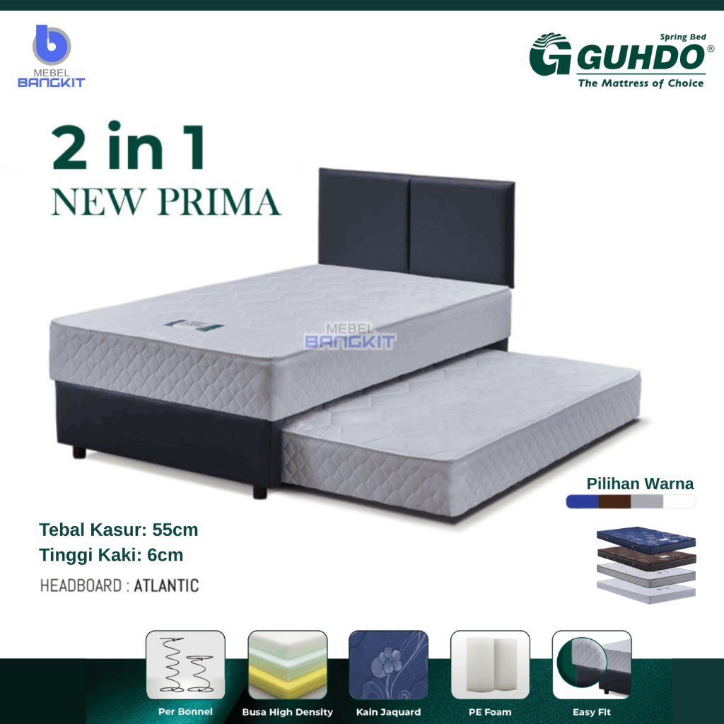 Springbed Guhdo 2in1 New Prima SET Kasur sorong anak tingkat matras 2 in 1 ada ukuran besar 90x200 1