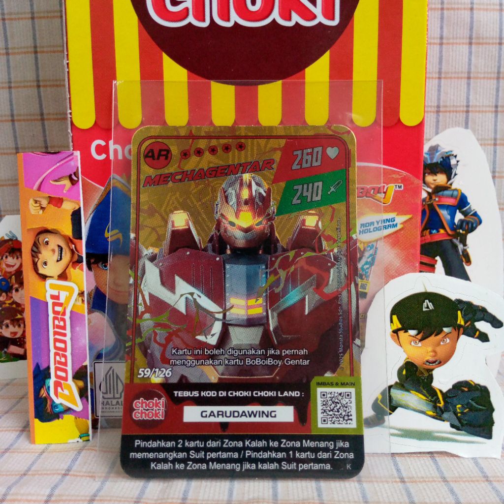 Kartu Boboiboy Mecha Gentar – Choki Choki | Monsta Galaxy Card | Original Card