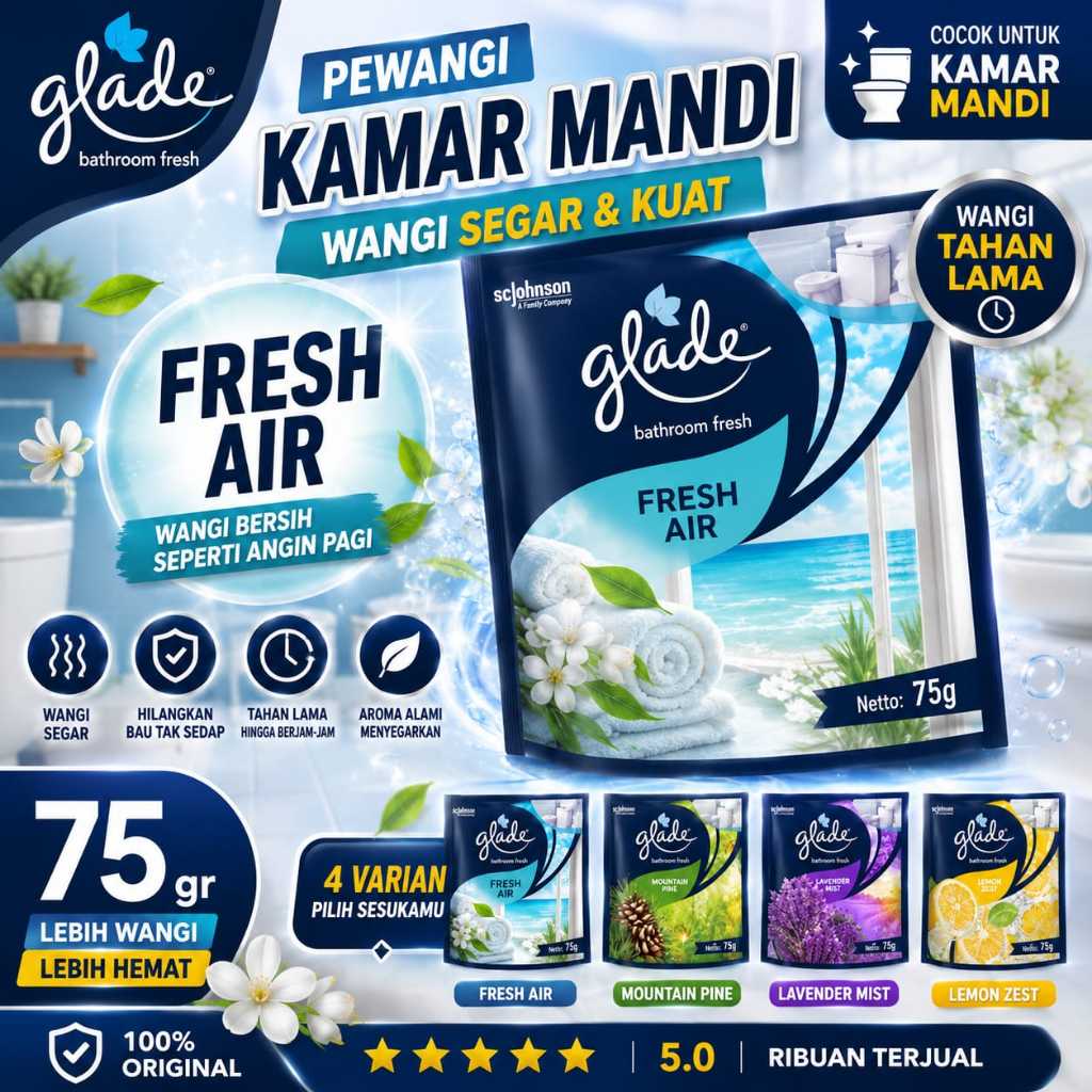 Glade Bathroom Fresh 75 gr / Glade Gantung / Pengharum Kamar Mandi Glade