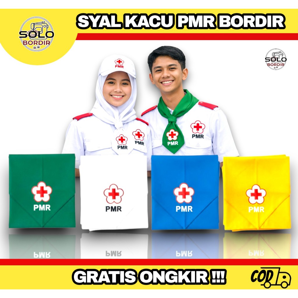 Slayer Syal PMR bordir hijau biru kuning putih / syal PMR bordir / syal pmr bordir