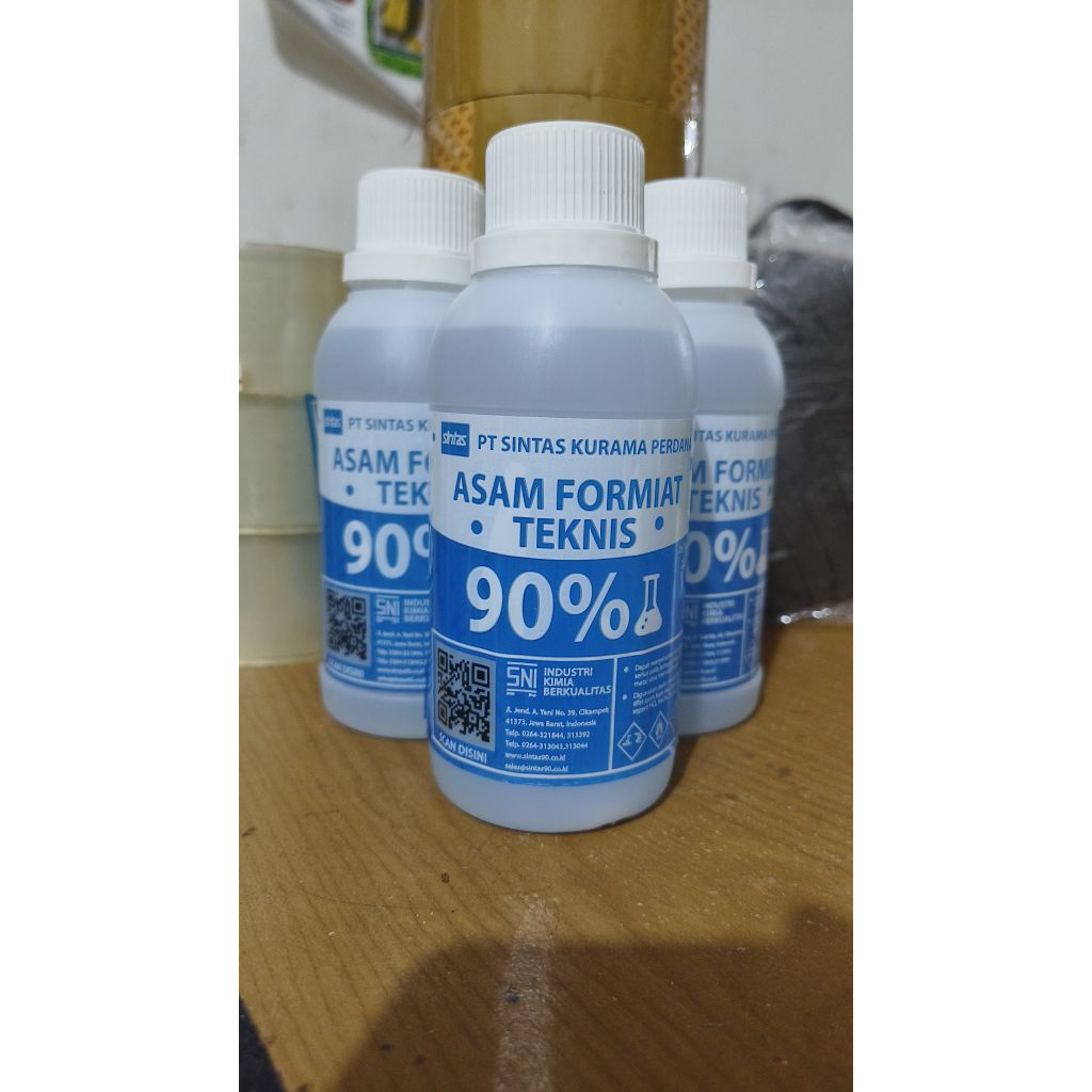 Cuka Getah / asam semut/ asam formiat/ pembeku getah karet SINTAS 90 250ML kemasan Baru