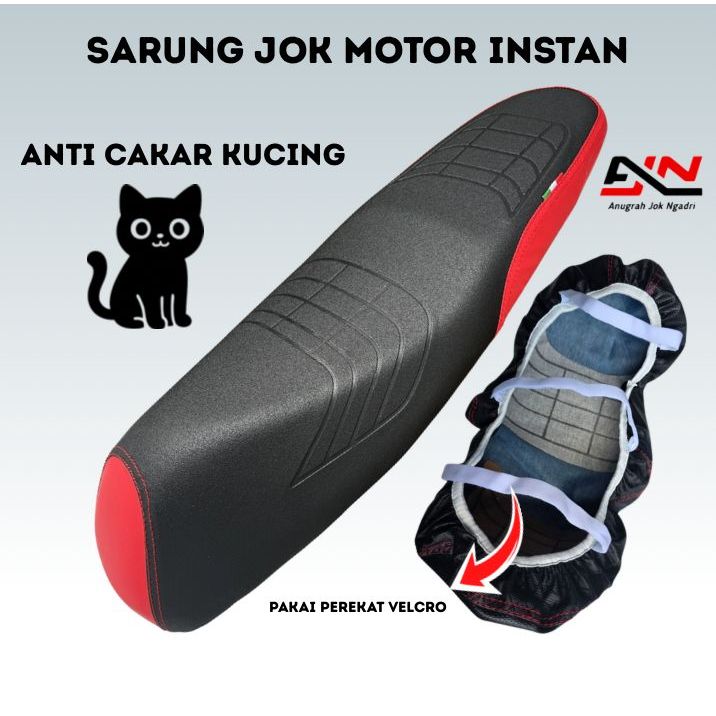 Sarung Jok Motor Instan Cover Jok Motor (Pakai Karet) Motif Prima Tanduk Langsung Pasang semua Motor