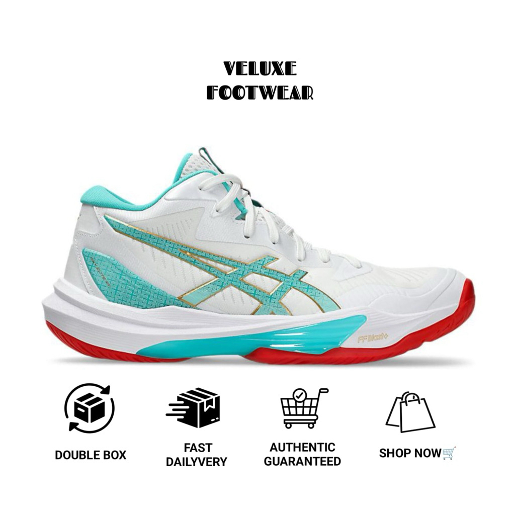 Asics Sky Elite FF MT 3 White Sea Glas Volleyball Shoes