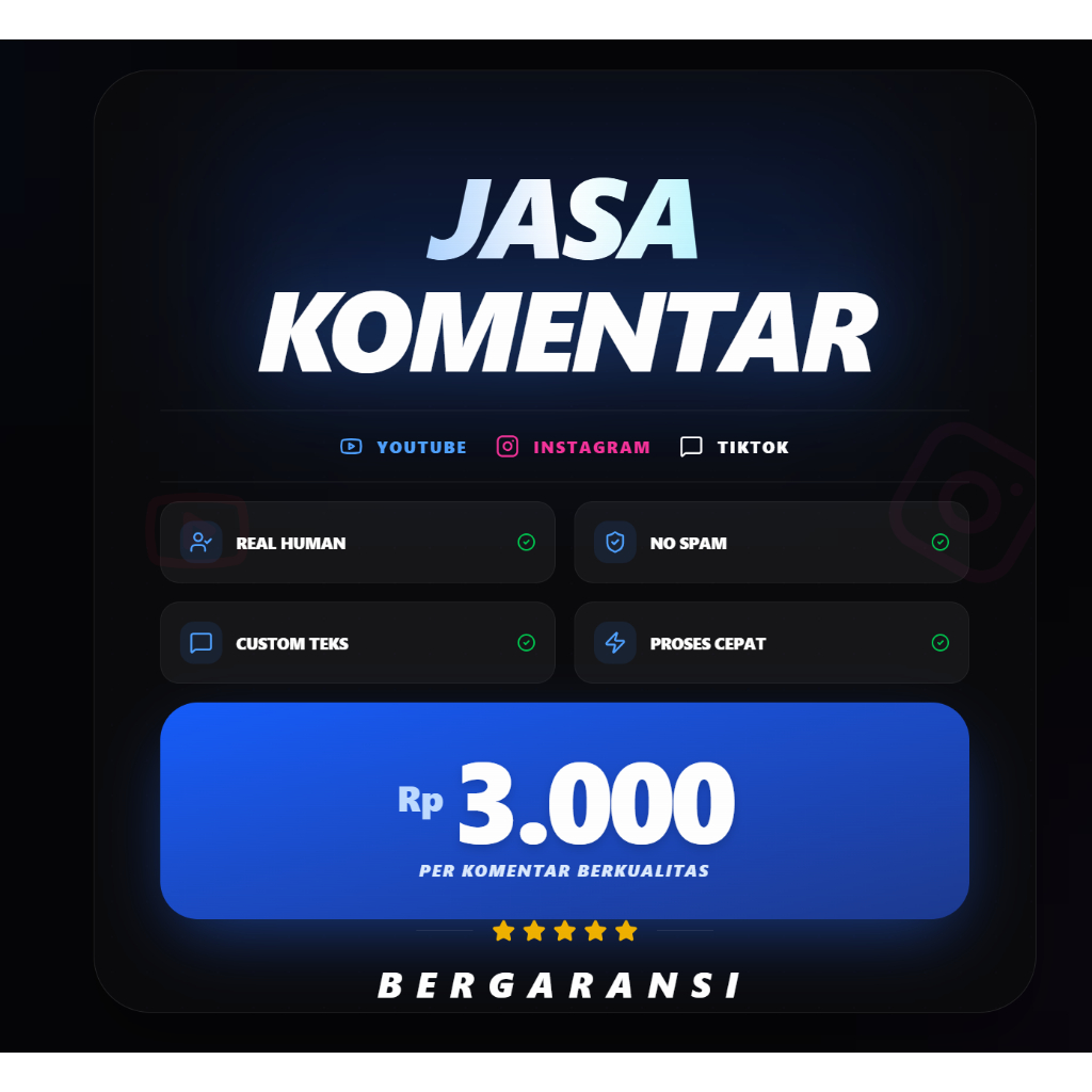 Jasa Komentar Custom Akun Indonesia - Level Up Interaksi YouTube Instagram TikTok - Bergaransi Tanpa