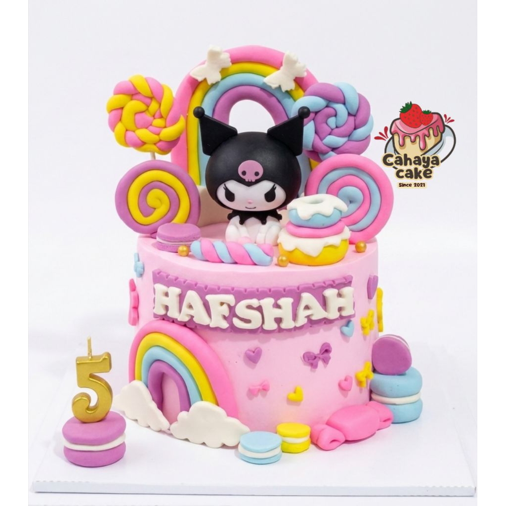 Kuromi Custom Cake/ Kue Ulang Tahun Kuromi / Kue Ultah Anak Perempuan