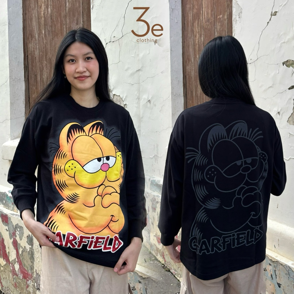 Sweater Crewneck Oversized GF HITAM